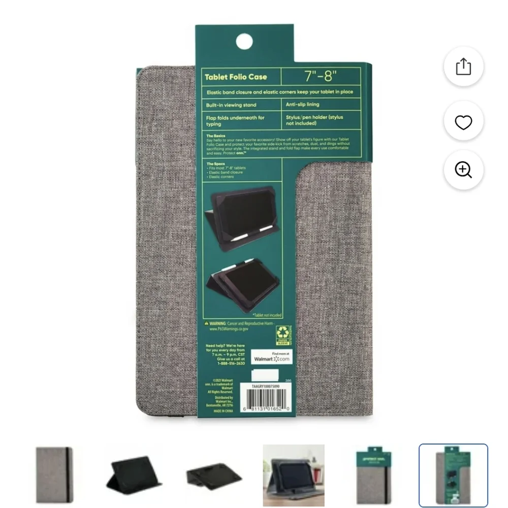 onn. Tablet Folio Case for Most 7